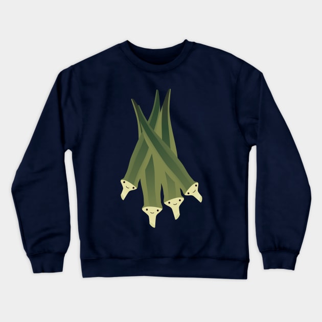 Cute Kawaii Okra Crewneck Sweatshirt by Hedgie Designs